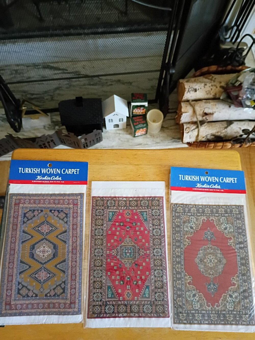 Lot of 3 Keskin Color Turkish Miniature Woven Carpets 9x6 Dollhouse Rugs Sealed